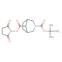 Chemical structure of 3-tert-butyl 8-(2,5-dioxopyrrolidin-1-yl) 3-azabicyclo[3.2.1]octane-3,8-dicarboxylate - CSSB20270649350