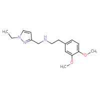 Chemical structure of [2-(3,4-dimethoxyphenyl)ethyl][(1-ethyl-1H-pyrazol-3-yl)methyl]amine - CSSB00025812134