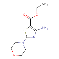 Chemical structure of ethyl 4-amino-2-(morpholin-4-yl)-1,3-thiazole-5-carboxylate - CSSB00000409469