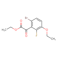 Chemical structure of ethyl 2-(6-bromo-3-ethoxy-2-fluorophenyl)-2-oxoacetate - CSSB21103240690