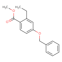 Chemical structure of methyl 4-(benzyloxy)-2-ethylbenzoate - CSSB14927566632