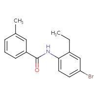 Chemical structure of N-(4-bromo-2-ethylphenyl)-3-methylbenzamide - CSSB00003981554