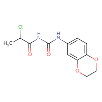 Chemical structure of 3-(2-chloropropanoyl)-1-(2,3-dihydro-1,4-benzodioxin-6-yl)urea - CSSB00000620729