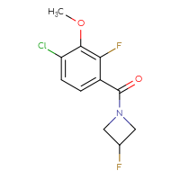 Chemical structure of 1-(4-chloro-2-fluoro-3-methoxybenzoyl)-3-fluoroazetidine - CSSB06474344238