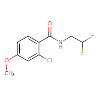 Chemical structure of 2-chloro-N-(2,2-difluoroethyl)-4-methoxybenzamide - CSSB01994603260