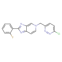 Chemical structure of 3-chloro-6-{[2-(2-fluorophenyl)-5H-imidazo[4,5-c]pyridin-5-yl]methyl}pyridazine - CSSB00016997738