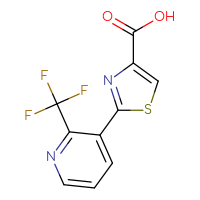 Chemical structure of 2-[2-(trifluoromethyl)pyridin-3-yl]-1,3-thiazole-4-carboxylic acid - CSSB00108033926