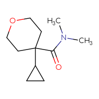 Chemical structure of 4-cyclopropyl-N,N-dimethyloxane-4-carboxamide - CSSB00135478671