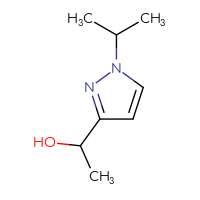 Chemical structure of 1-[1-(propan-2-yl)-1H-pyrazol-3-yl]ethan-1-ol - CSSB00120281395