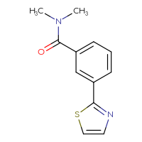 Chemical structure of N,N-dimethyl-3-(1,3-thiazol-2-yl)benzamide - CSSB02370398456