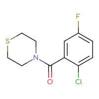 Chemical structure of 4-(2-chloro-5-fluorobenzoyl)thiomorpholine - CSSB00086309129