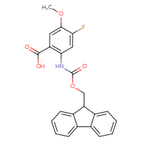 Chemical structure of 2-({[(9H-fluoren-9-yl)methoxy]carbonyl}amino)-4-fluoro-5-methoxybenzoic acid - CSSB00103149086