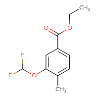 Chemical structure of ethyl 3-(difluoromethoxy)-4-methylbenzoate - CSSB00135077127