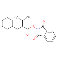 Chemical structure of 1,3-dioxo-2,3-dihydro-1H-isoindol-2-yl 2-(cyclohexylmethyl)-3-methylbutanoate - CSSB00116215607