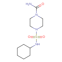 Chemical structure of 4-(cyclohexylsulfamoyl)piperazine-1-carboxamide - CSMB01605013896