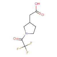 Chemical structure of 2-[1-(2,2,2-trifluoroacetyl)pyrrolidin-3-yl]acetic acid - CSSB00012382810