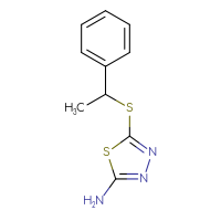 Chemical structure of 5-[(1-phenylethyl)sulfanyl]-1,3,4-thiadiazol-2-amine - CSSB00000148995