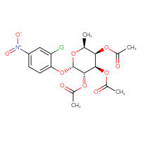 Chemical structure of (2S,3S,4R,5R,6S)-4,5-bis(acetyloxy)-2-(2-chloro-4-nitrophenoxy)-6-methyloxan-3-yl acetate - CSSB20785369462