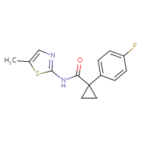 Chemical structure of 1-(4-fluorophenyl)-N-(5-methyl-1,3-thiazol-2-yl)cyclopropane-1-carboxamide - CSSB00103998615