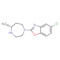 Chemical structure of 5-chloro-2-[(5R)-5-methyl-1,4-diazepan-1-yl]-1,3-benzoxazole - CSSB00020645712
