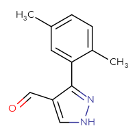 Chemical structure of 3-(2,5-dimethylphenyl)-1H-pyrazole-4-carbaldehyde - CSSB00011247582