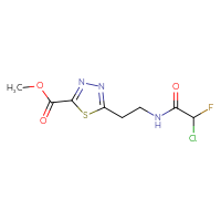 Chemical structure of methyl 5-[2-(2-chloro-2-fluoroacetamido)ethyl]-1,3,4-thiadiazole-2-carboxylate - CSSB21332119835