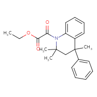 Chemical structure of ethyl 2-oxo-2-(2,2,4-trimethyl-4-phenyl-1,2,3,4-tetrahydroquinolin-1-yl)acetate - CSSB00020598116