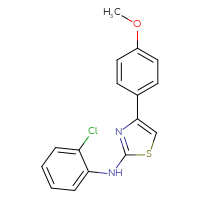 Chemical structure of N-(2-chlorophenyl)-4-(4-methoxyphenyl)-1,3-thiazol-2-amine - CSSB00028081887