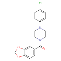 Chemical structure of 1-(2H-1,3-benzodioxole-5-carbonyl)-4-(4-chlorophenyl)piperazine - CSSB00028077997