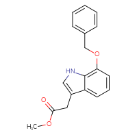 Chemical structure of methyl 2-[7-(benzyloxy)-1H-indol-3-yl]acetate - CSSB01392470271