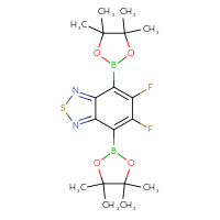 Chemical structure of 5,6-difluoro-4,7-bis(4,4,5,5-tetramethyl-1,3,2-dioxaborolan-2-yl)-2,1,3-benzothiadiazole - CSSB00160523397