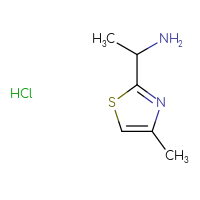 Chemical structure of 1-(4-methyl-1,3-thiazol-2-yl)ethan-1-amine hydrochloride - CSSB00160570654