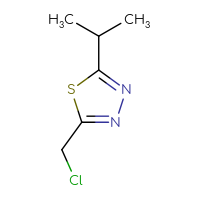 Chemical structure of 2-(chloromethyl)-5-(propan-2-yl)-1,3,4-thiadiazole - CSSB00000687568