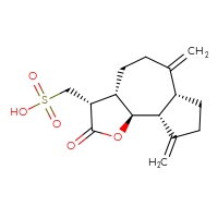 Chemical structure of [(3R,3aS,6aR,9aR,9bS)-6,9-dimethylidene-2-oxo-dodecahydroazuleno[4,5-b]furan-3-yl]methanesulfonic acid - CSSB00137410667