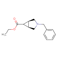 Chemical structure of ethyl (1R,5S)-3-benzyl-3-azabicyclo[3.1.0]hexane-6-carboxylate - CSSB00138560595
