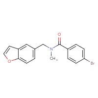 Chemical structure of N-[(1-benzofuran-5-yl)methyl]-4-bromo-N-methylbenzamide - CSSB15367232706