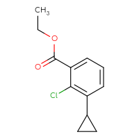 Chemical structure of ethyl 2-chloro-3-cyclopropylbenzoate - CSSB06655386361