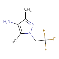 Chemical structure of 3,5-dimethyl-1-(2,2,2-trifluoroethyl)-1H-pyrazol-4-amine - CSSB00011229571