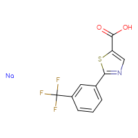 Chemical structure of 2-[3-(trifluoromethyl)phenyl]-1,3-thiazole-5-carboxylic acid sodium - CSSB20966135432