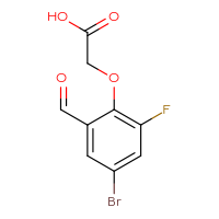 Chemical structure of 2-(4-bromo-2-fluoro-6-formylphenoxy)acetic acid - CSSB00011000469