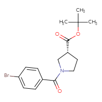 Chemical structure of tert-butyl (3R)-1-(4-bromobenzoyl)pyrrolidine-3-carboxylate - CSSB07160043809