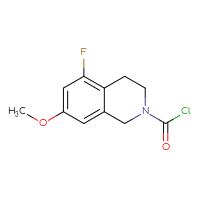 Chemical structure of 5-fluoro-7-methoxy-1,2,3,4-tetrahydroisoquinoline-2-carbonyl chloride - CSSB14968818644