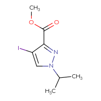 Chemical structure of methyl 4-iodo-1-(propan-2-yl)-1H-pyrazole-3-carboxylate - CSSB00010781084