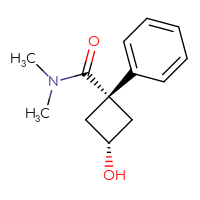 Chemical structure of (1s,3s)-3-hydroxy-N,N-dimethyl-1-phenylcyclobutane-1-carboxamide - CSSB00103341618