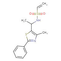 Chemical structure of N-[1-(4-methyl-2-phenyl-1,3-thiazol-5-yl)ethyl]ethene-1-sulfonamide - CSSB21332166255