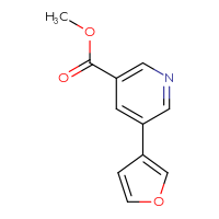 Chemical structure of methyl 5-(furan-3-yl)pyridine-3-carboxylate - CSSB00010125057