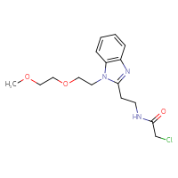 Chemical structure of 2-chloro-N-(2-{1-[2-(2-methoxyethoxy)ethyl]-1H-1,3-benzodiazol-2-yl}ethyl)acetamide - CSSB21332080904