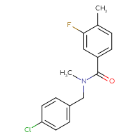 Chemical structure of N-[(4-chlorophenyl)methyl]-3-fluoro-N,4-dimethylbenzamide - CSSB02035226383