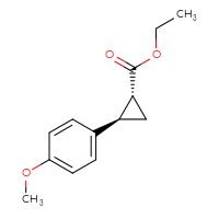 Chemical structure of ethyl (1R,2R)-2-(4-methoxyphenyl)cyclopropane-1-carboxylate - CSSB00020634569