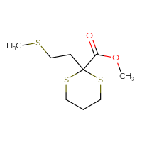 Chemical structure of methyl 2-[2-(methylsulfanyl)ethyl]-1,3-dithiane-2-carboxylate - CSSB02271170845